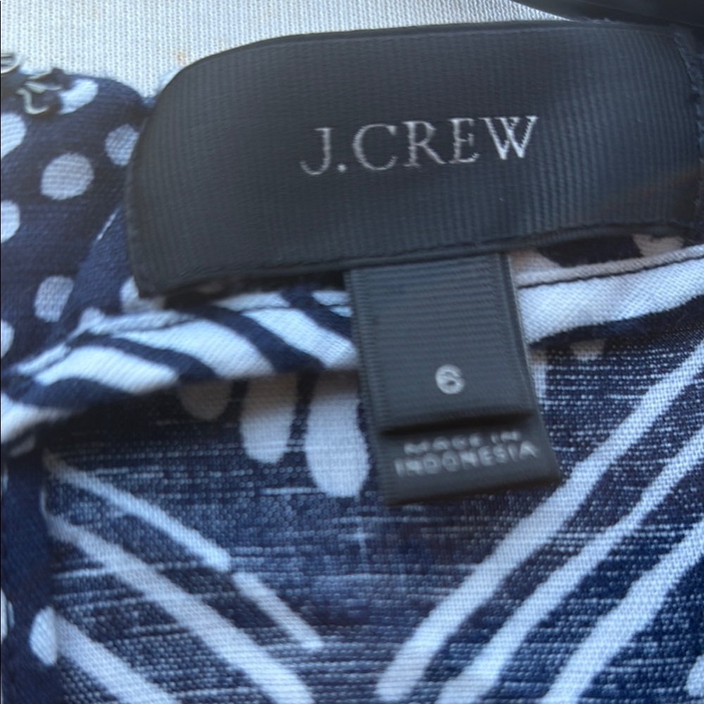 J. Crew Navy and White Patterned Dress-NWOT-No Flaws - Picture 2 of 12